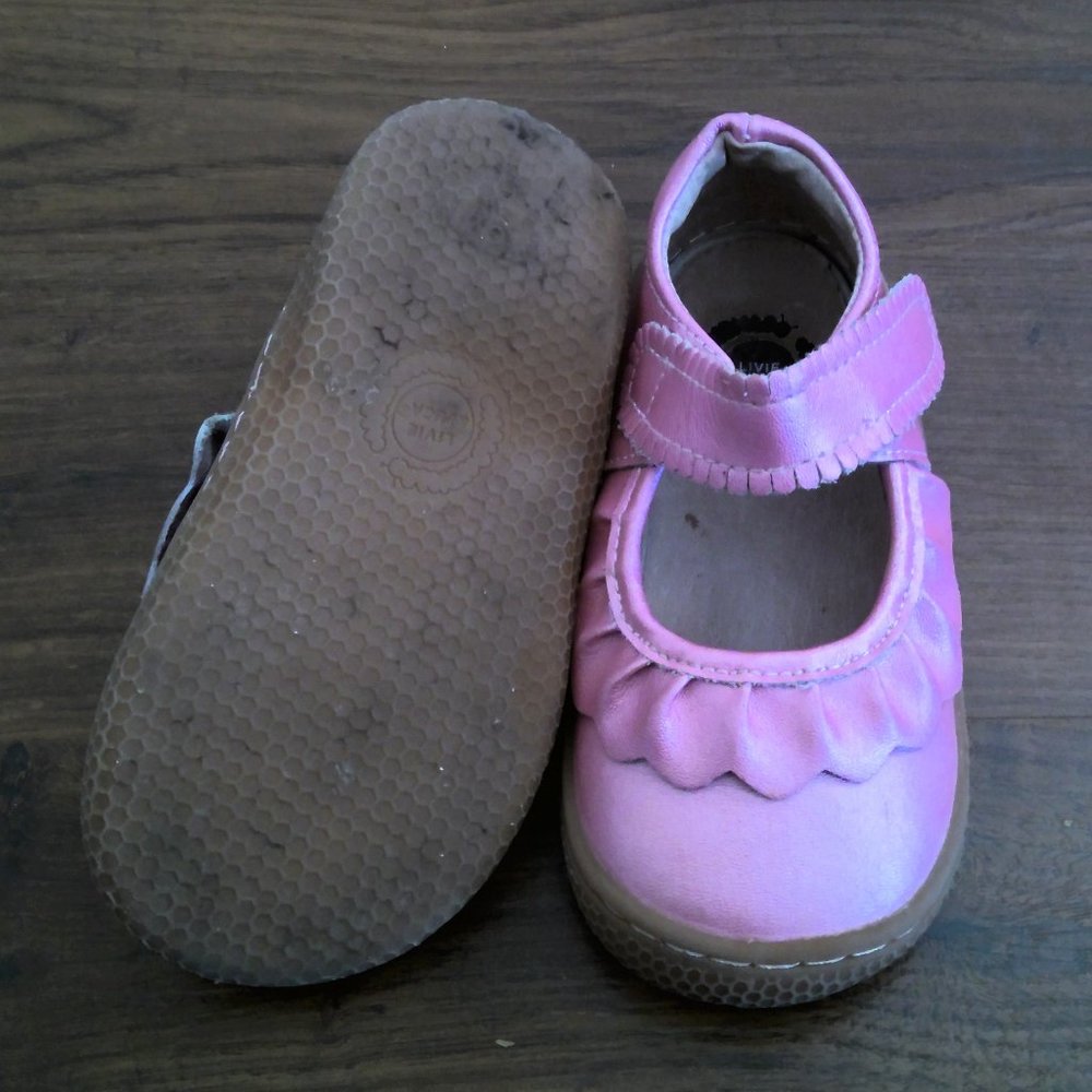 Livie & Luca Ruche Classic Mary Jane Metallic Rose